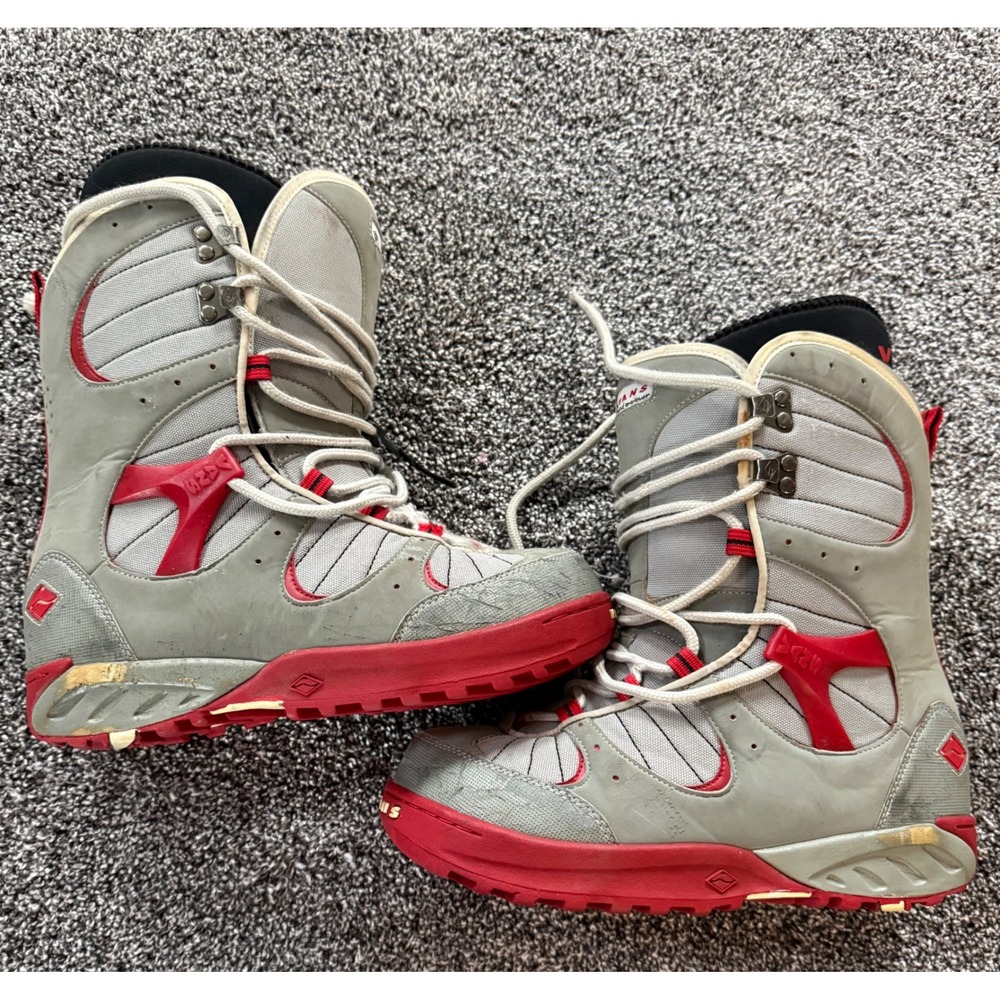 Vans World Traveler Millennium 02/03 Snowboard Boots Grey Red Mens 9.5 Vintage
